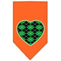Unconditional Love Argyle Heart Green Screen Print Bandana Orange Large UN812535